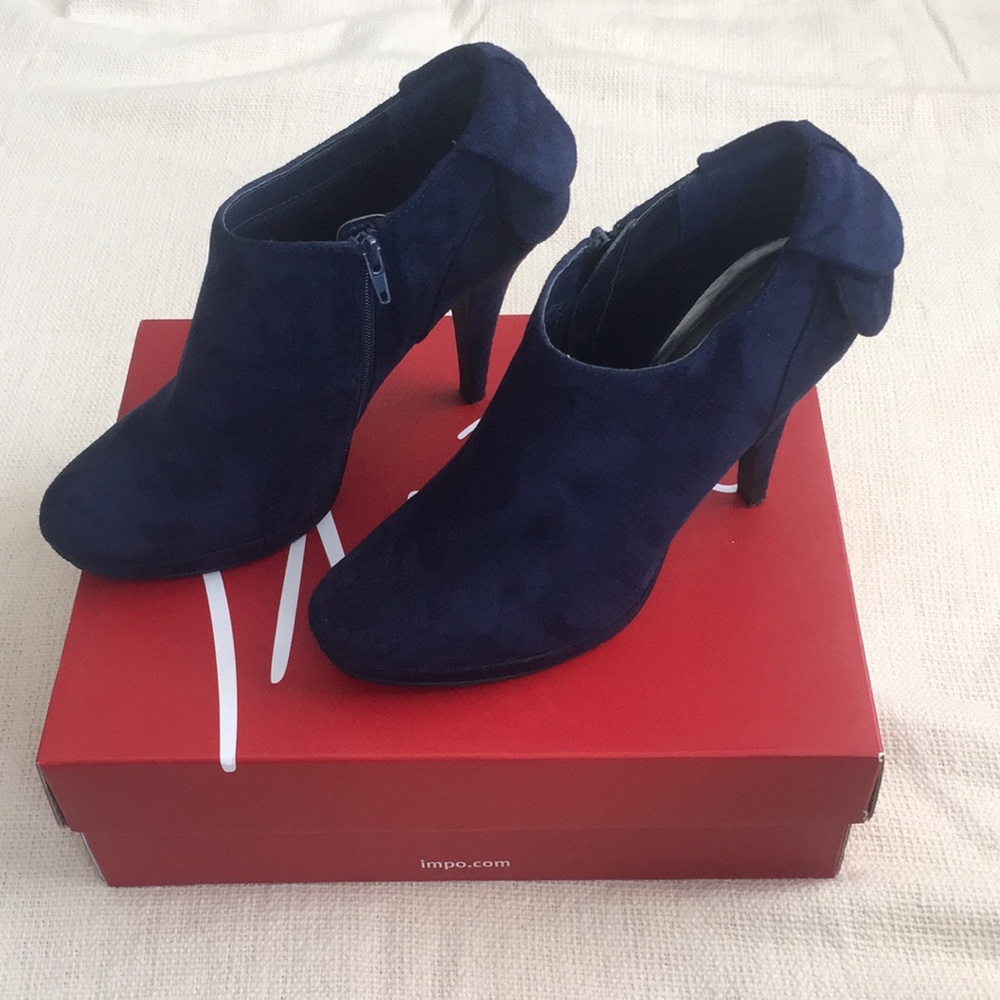 Impo blue suede booties with box